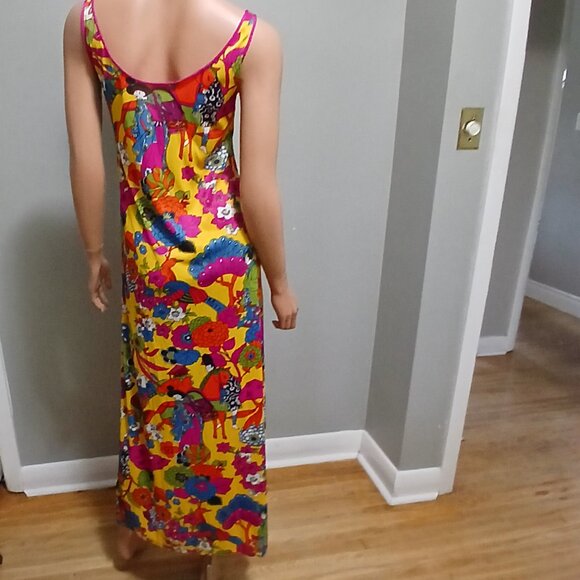 Stunning VTG Nighty 1960-70s Lingerie D'Amor by Molyclaire Size S Silky Oriental - Picture 5 of 16